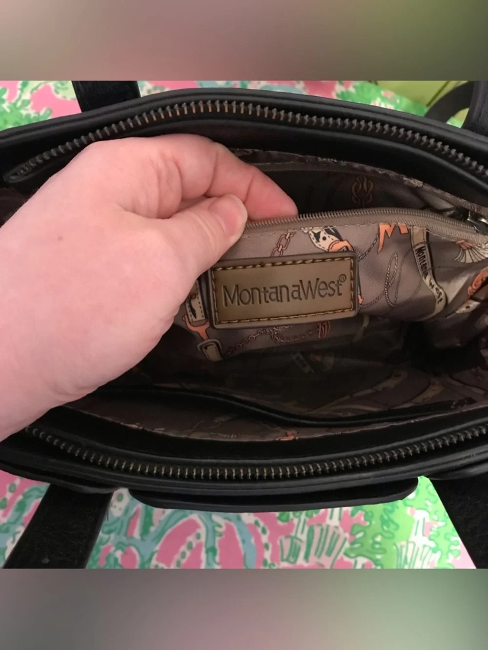 Montana West black Patchwork Satchel Tote Hand Bag Shoulder Purse Crossbody_5